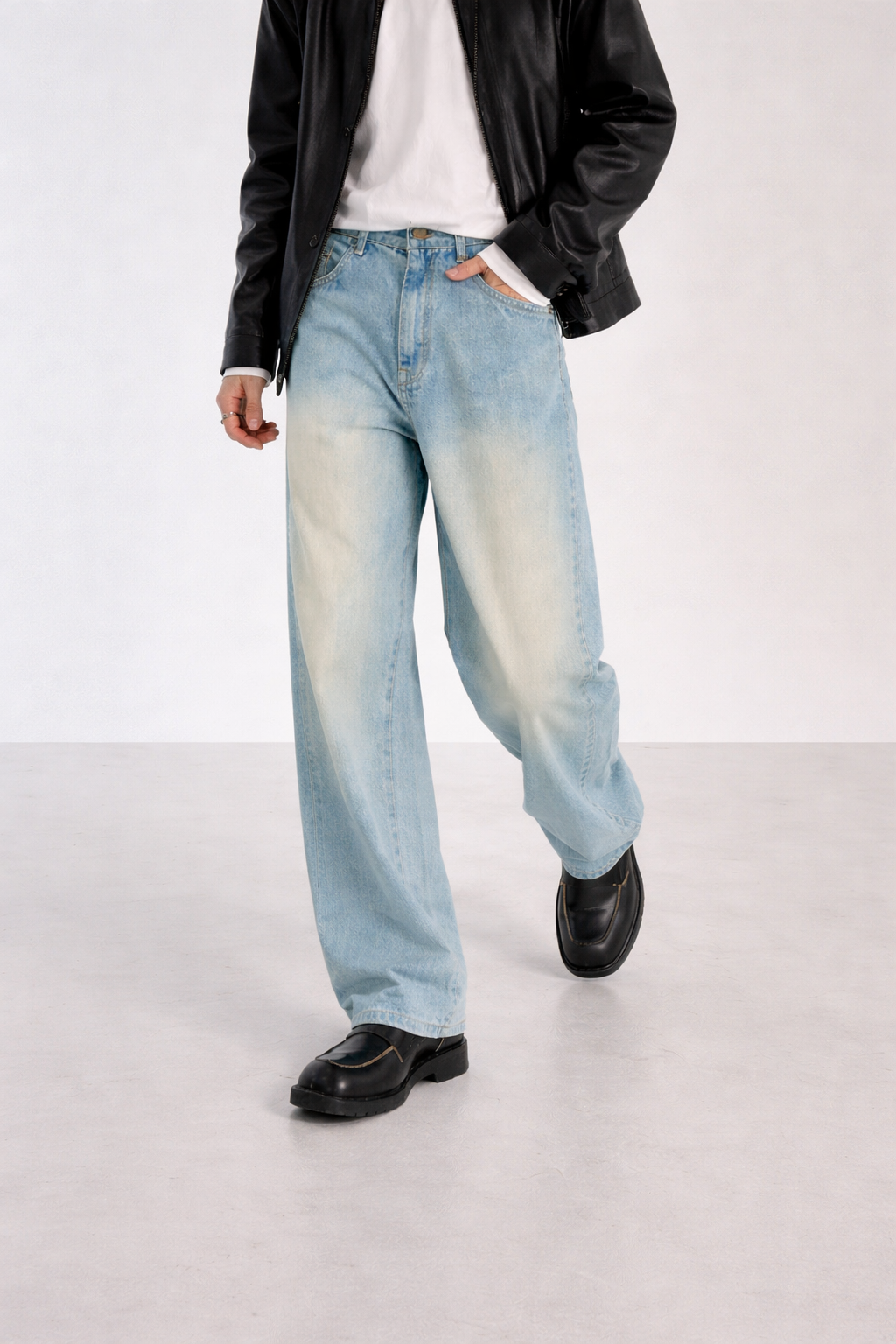 Blue Tabacco Wash Baggy Jeans