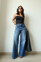 Dark Horizon Stone Wash Wide Leg Jeans
