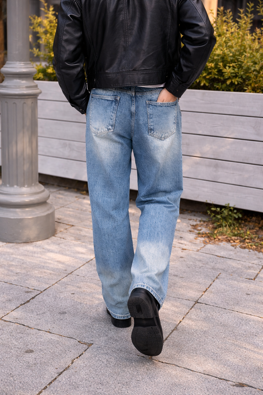 Sobo Blue Fade Baggy Jeans