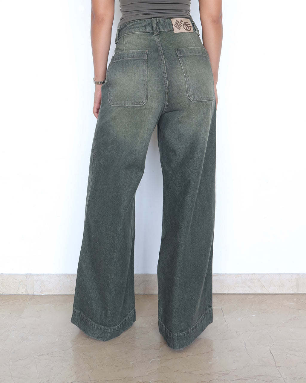 Olive Edit Baggy Wide Leg Jeans