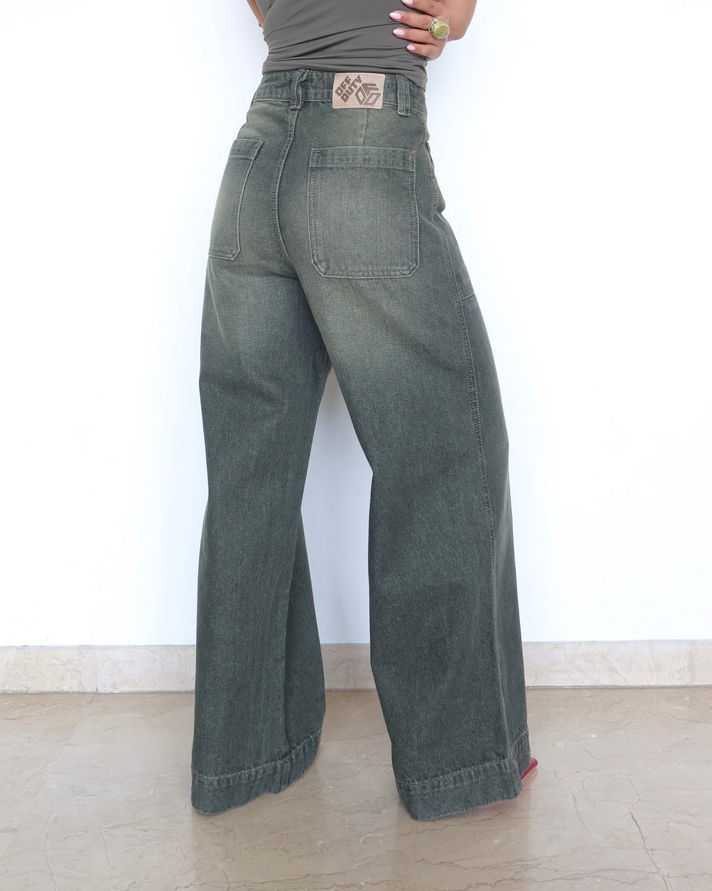 Olive Edit Baggy Wide Leg Jeans