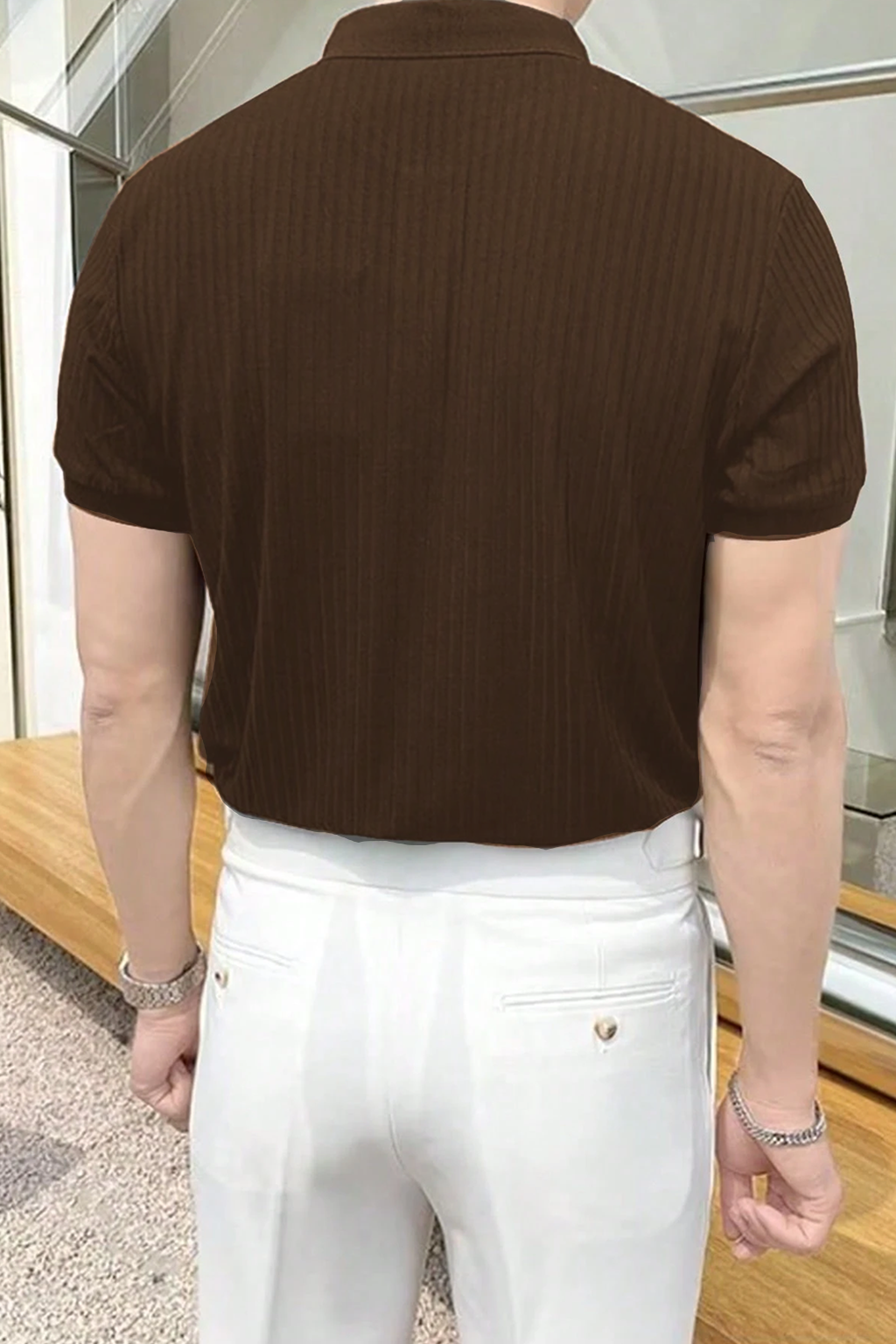 Classic Ribbed Short-Sleeve Polo