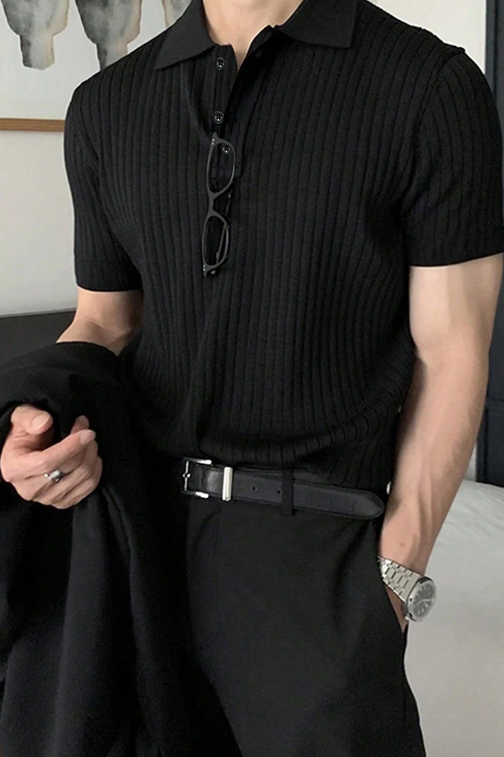 Classic Ribbed Short-Sleeve Polo