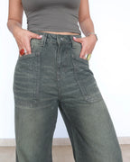 Olive Edit Baggy Wide Leg Jeans
