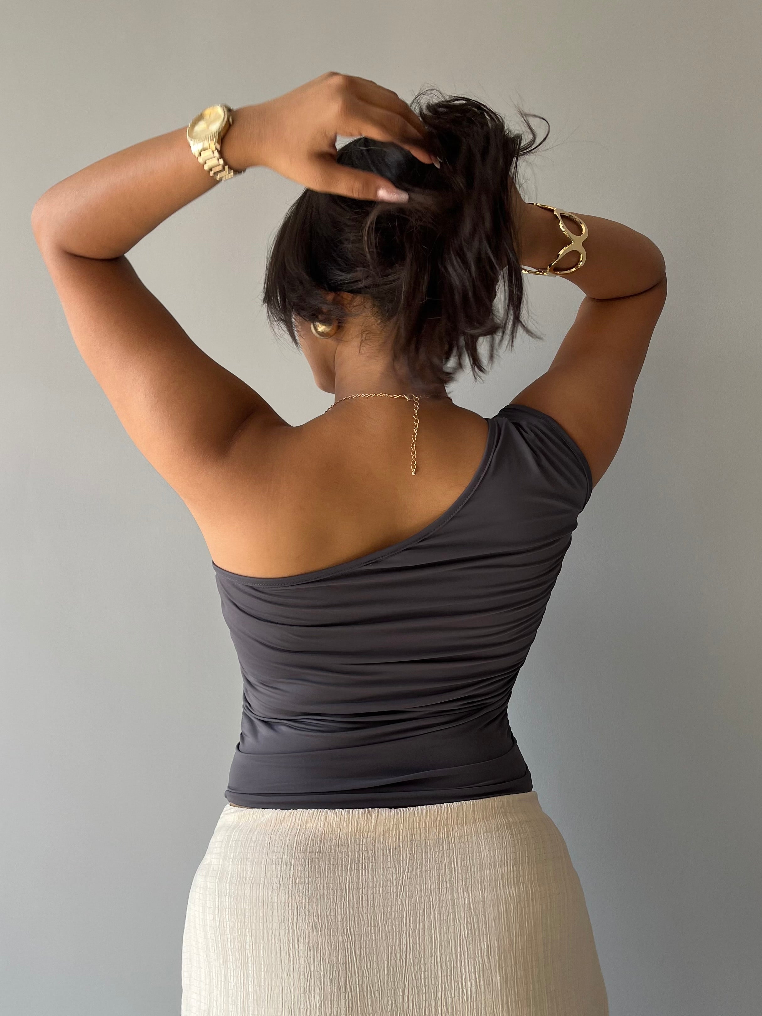 Effortless Flow One Shoulder Ruched Top