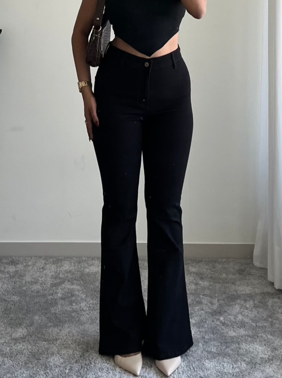 Black Ultra High Rise Flare Jeans