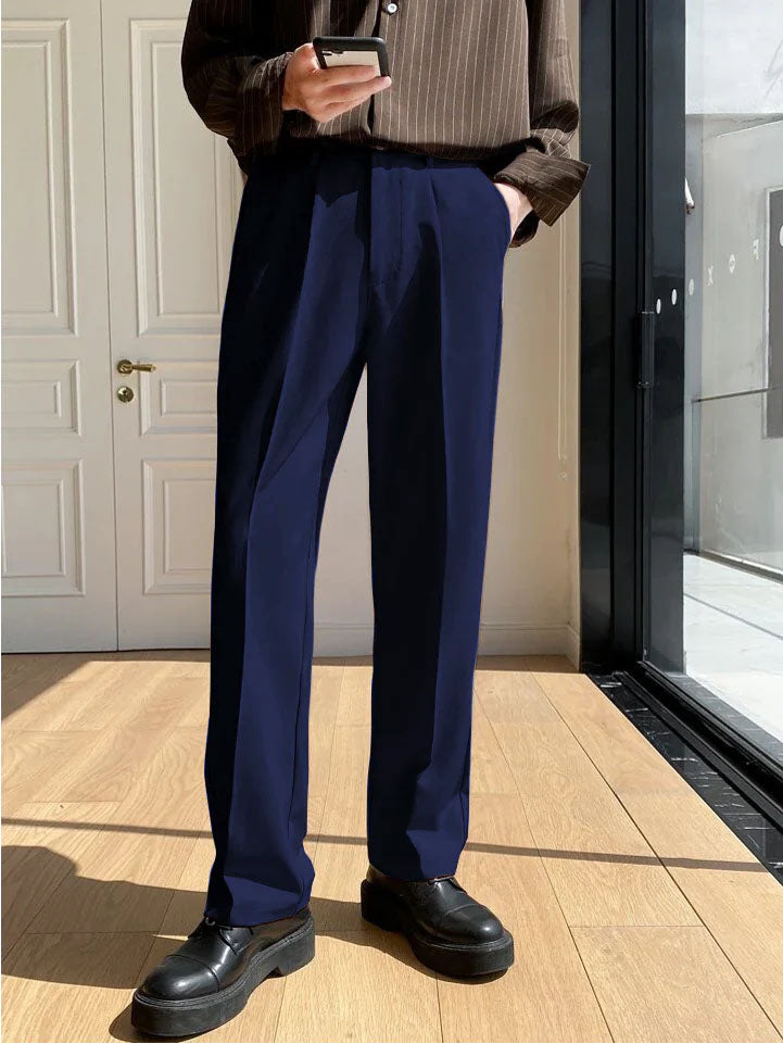 Men Semi Formal Straight Fit Korean Pants – Offduty India