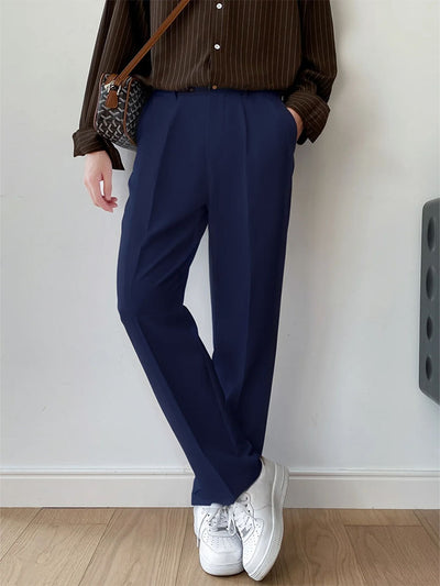 Men Semi Formal Straight Fit Korean Pants