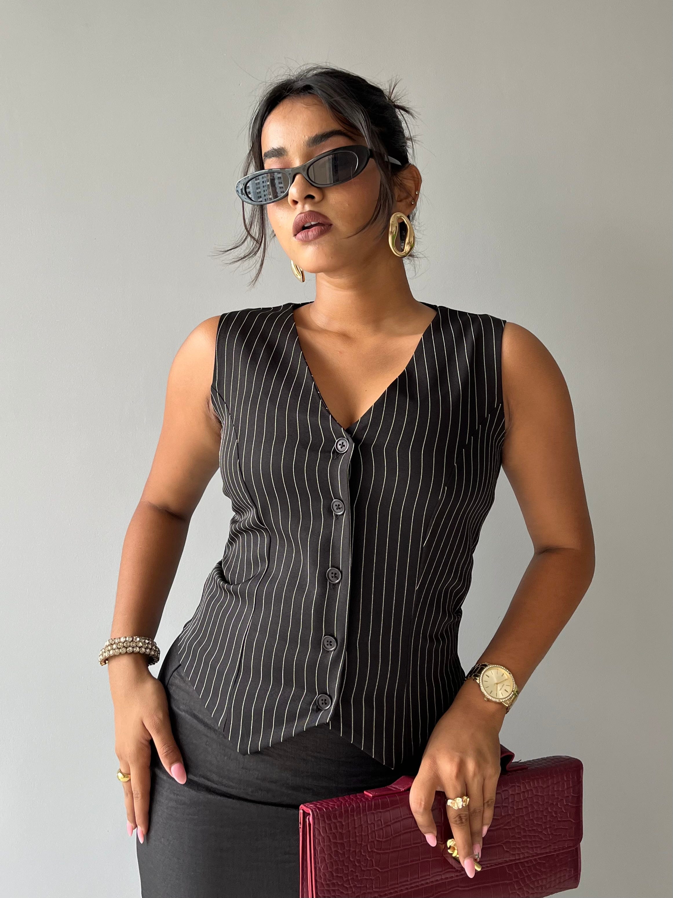 Contoured Stripe Vest