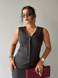Contoured Stripe Vest