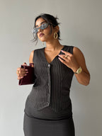 Contoured Stripe Vest