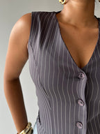 Contoured Stripe Vest