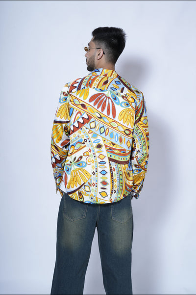 Colorful Tribal Fusion Print Full Sleeves Shirt