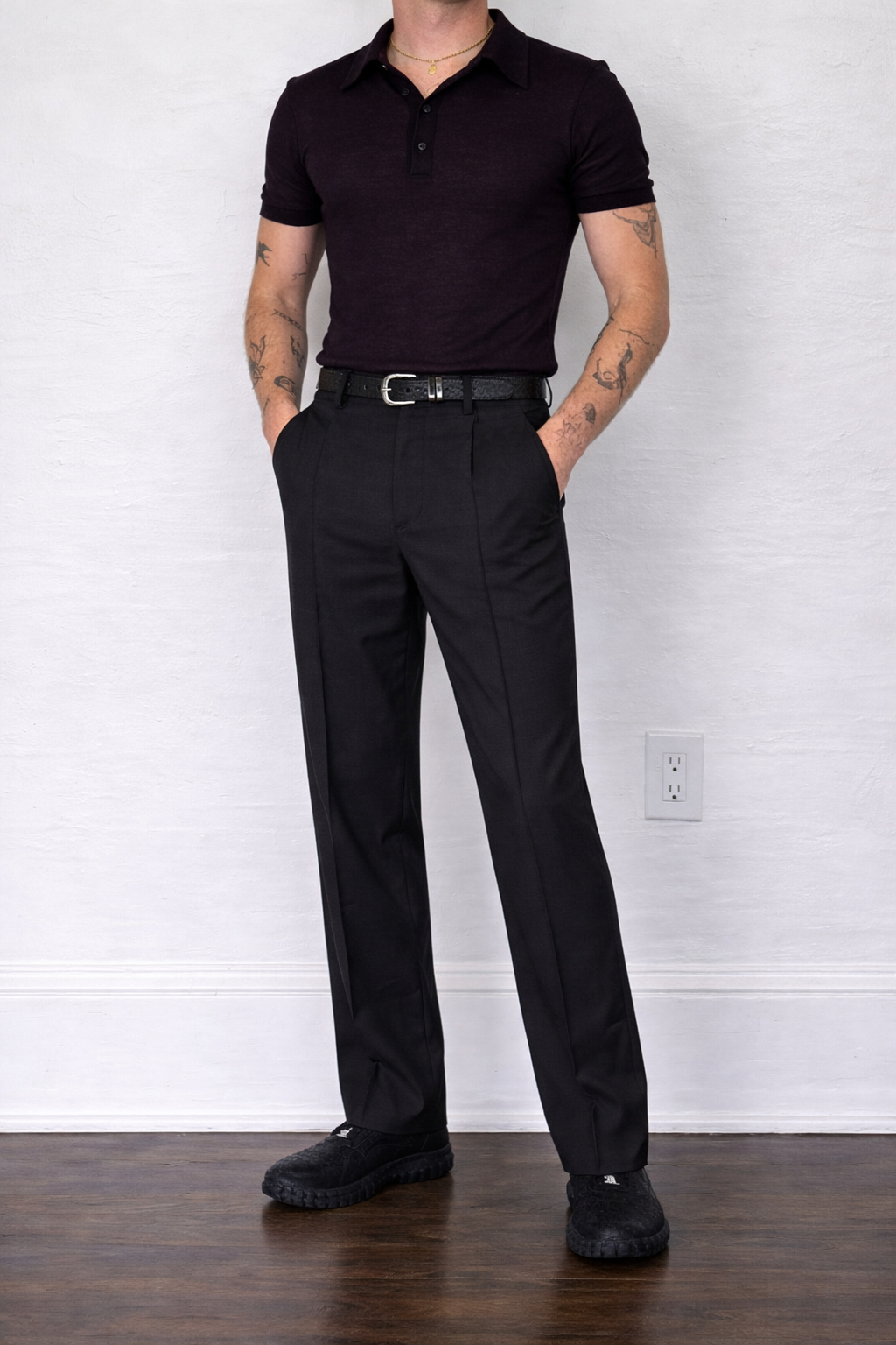 Straight Korean Pin-Tuck Pants