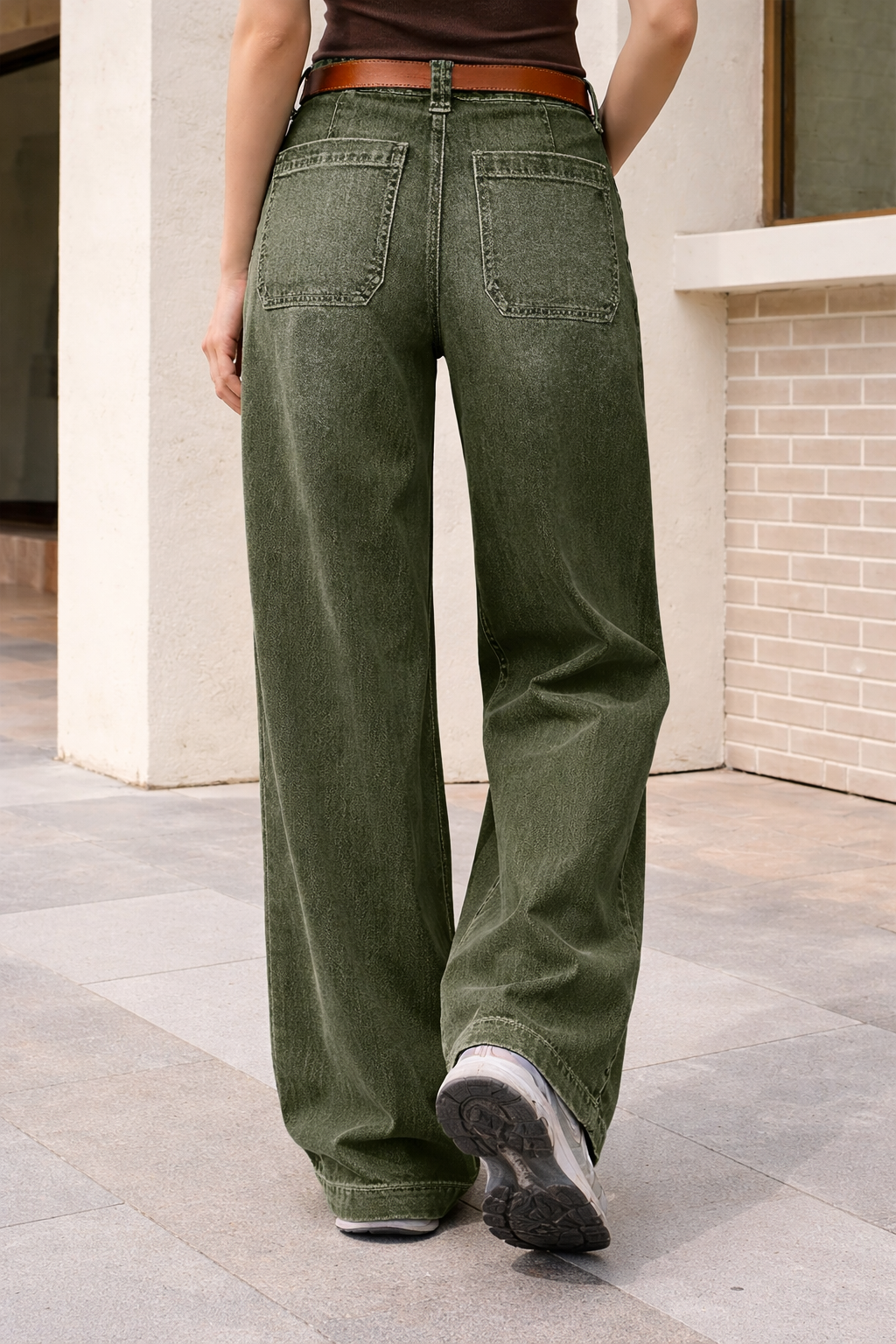 Olive Edit Baggy Wide Leg Jeans