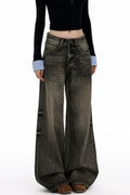 Burnt Frequency Wash Baggy Jeans