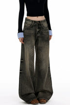 Burnt Frequency Wash Baggy Jeans