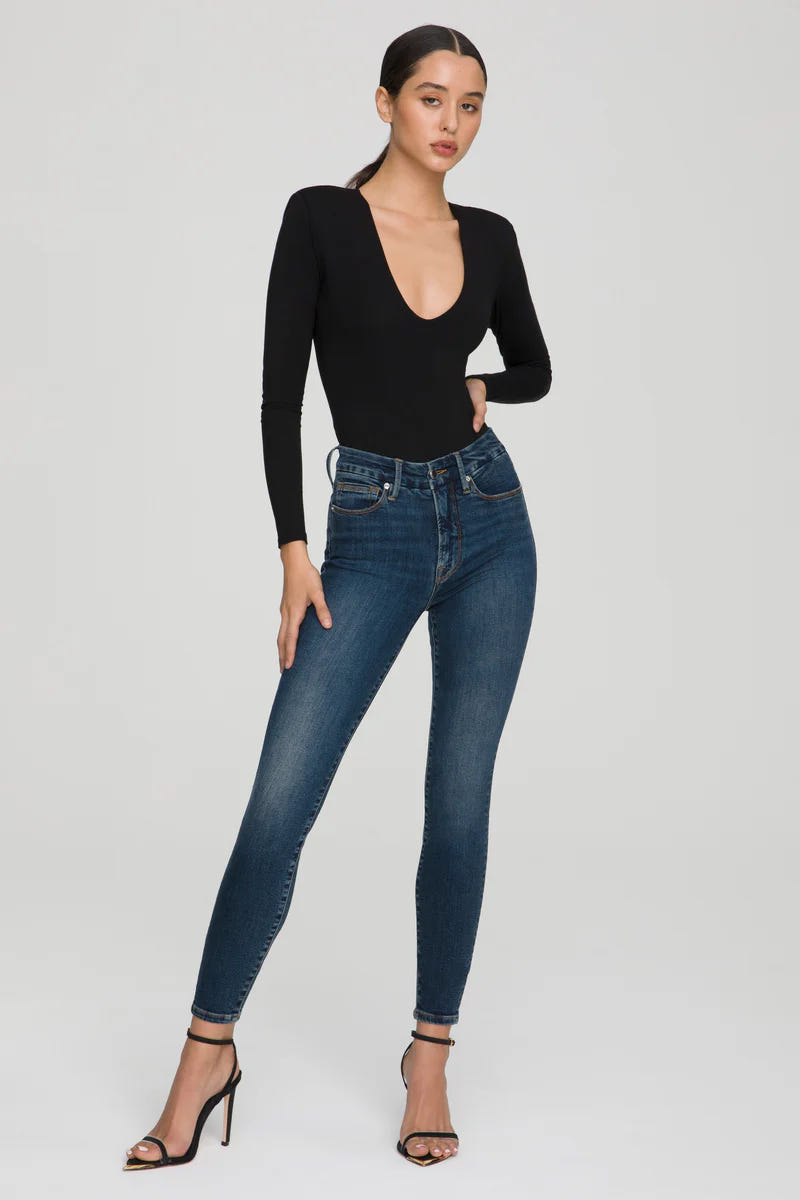 Deep Blue Precision Skin Fit High Waist Jeans