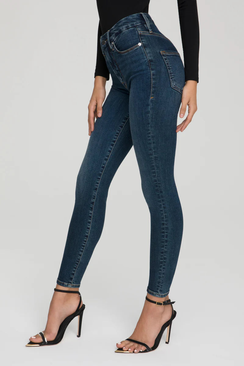Deep Blue Precision Skin Fit High Waist Jeans