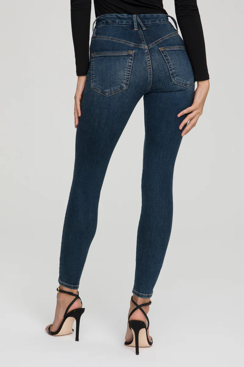 Deep Blue Precision Skin Fit High Waist Jeans
