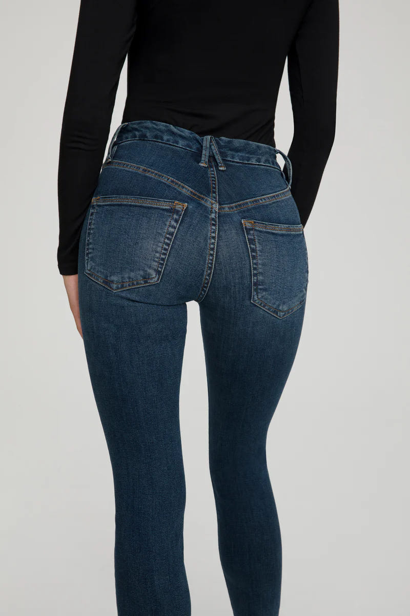 Deep Blue Precision Skin Fit High Waist Jeans