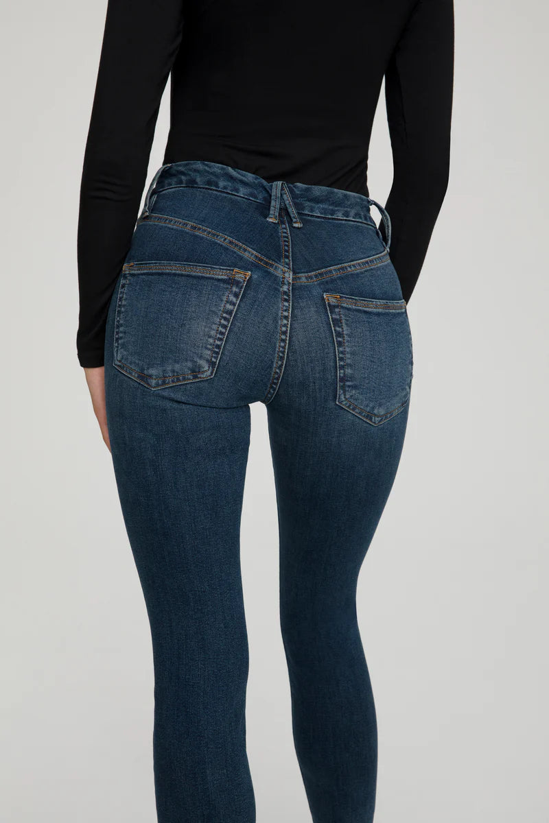 Deep Blue Precision Skin Fit High Waist Jeans