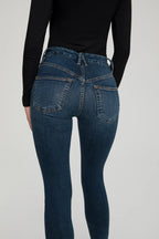 Deep Blue Precision Skin Fit High Waist Jeans