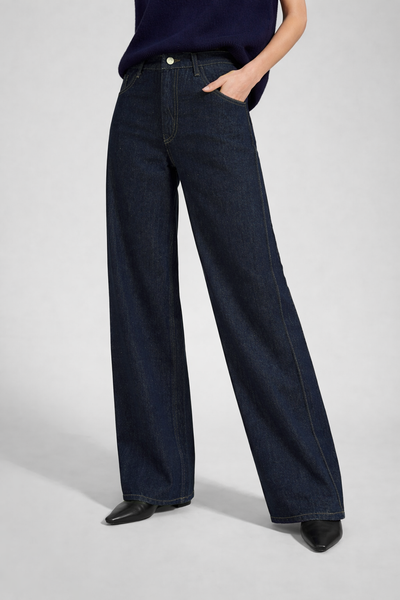 Denim-Inspired Pleated Pants