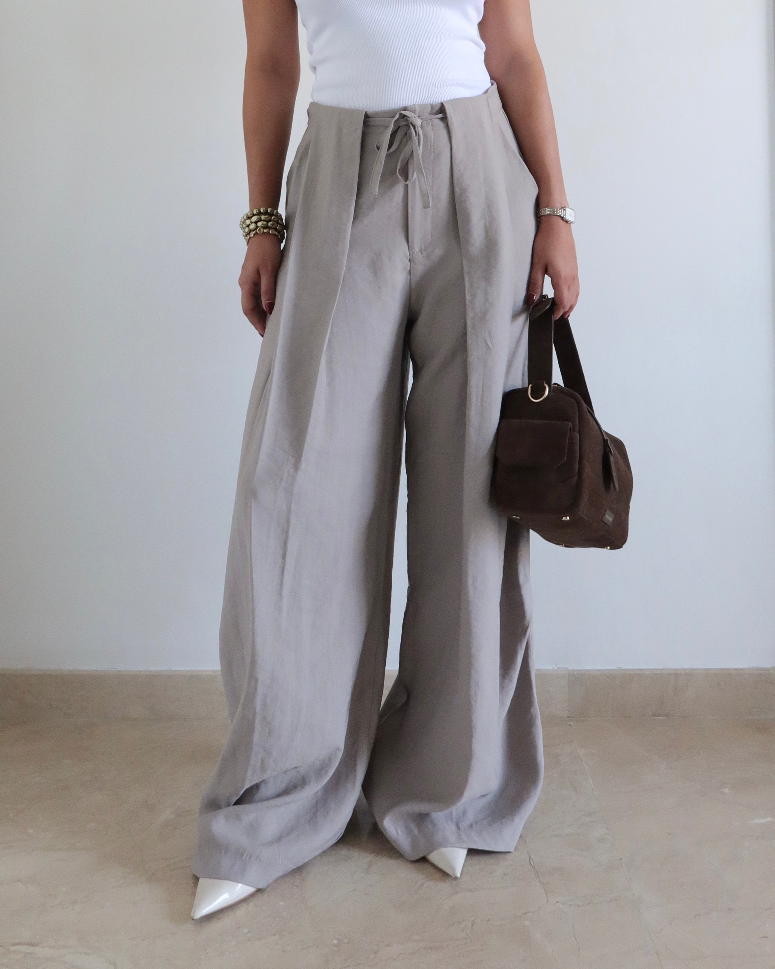 Draped Edit Wide Leg Pants