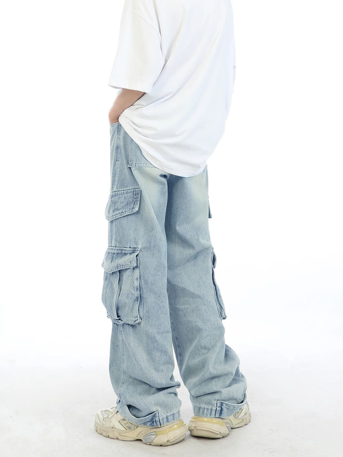 Dusty Blue Baggy Cargos