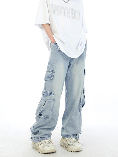 Dusty Blue Baggy Cargos