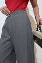 Settle Side Button Pleated Wide Pants