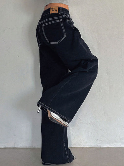 Midnight Indigo Baggy Wide Leg Jeans