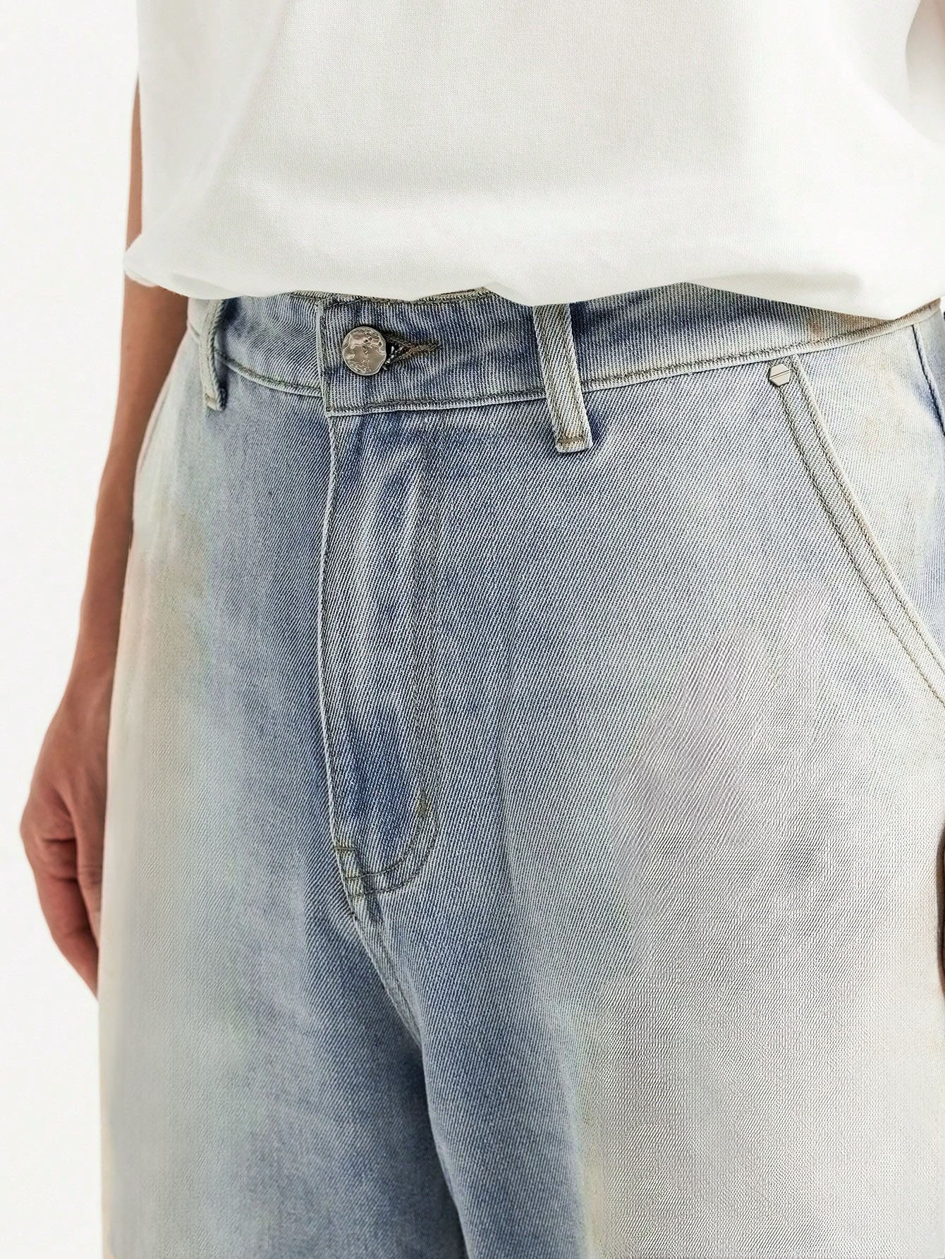 Dusty Calm Blue Wide Leg Jeans