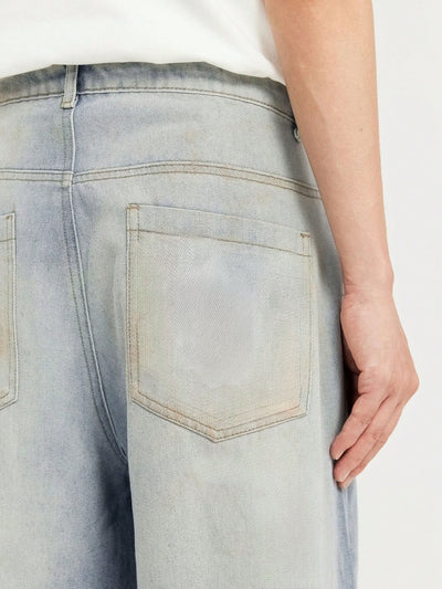 Dusty Calm Blue Wide Leg Jeans