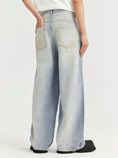 Dusty Calm Blue Wide Leg Jeans