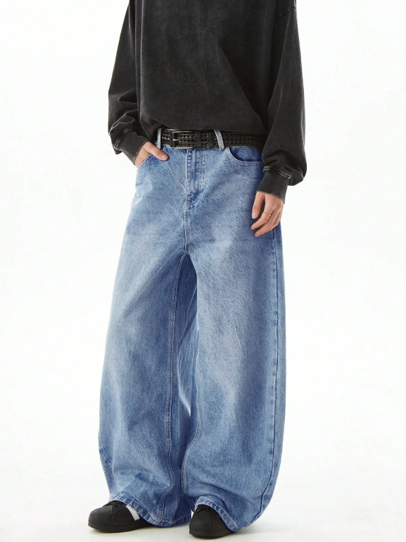 Glitch Blue Japan Baggy Jeans