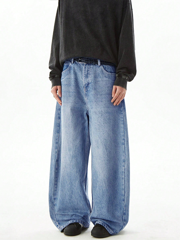 Glitch Blue Japan Baggy Jeans