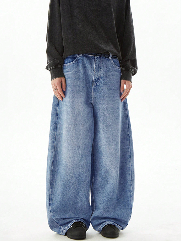 Glitch Blue Japan Baggy Jeans