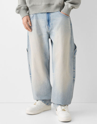 Faded Balloon-Fit Carpenter Jeans