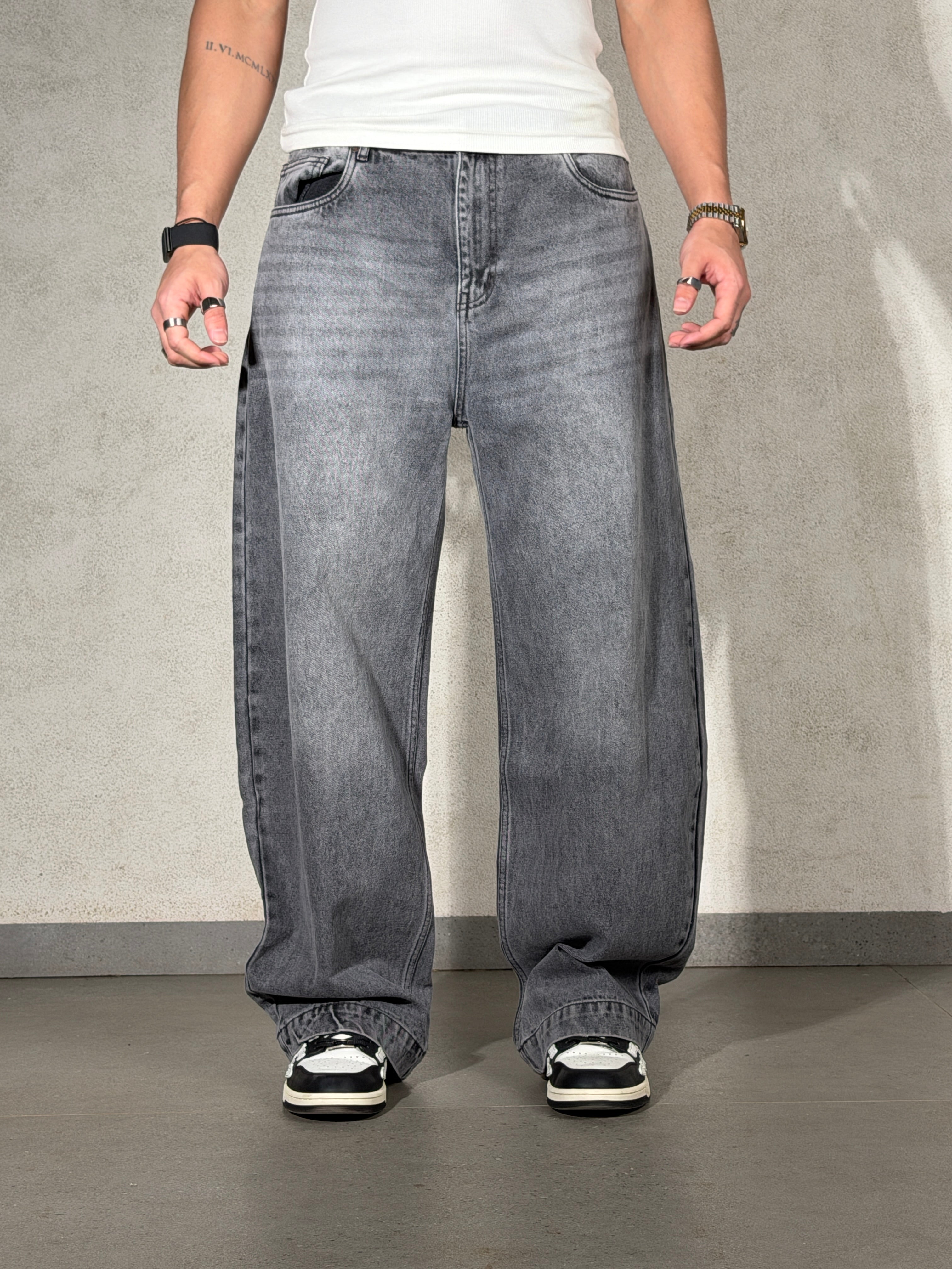 Stoned Grey Japan Baggy Jeans