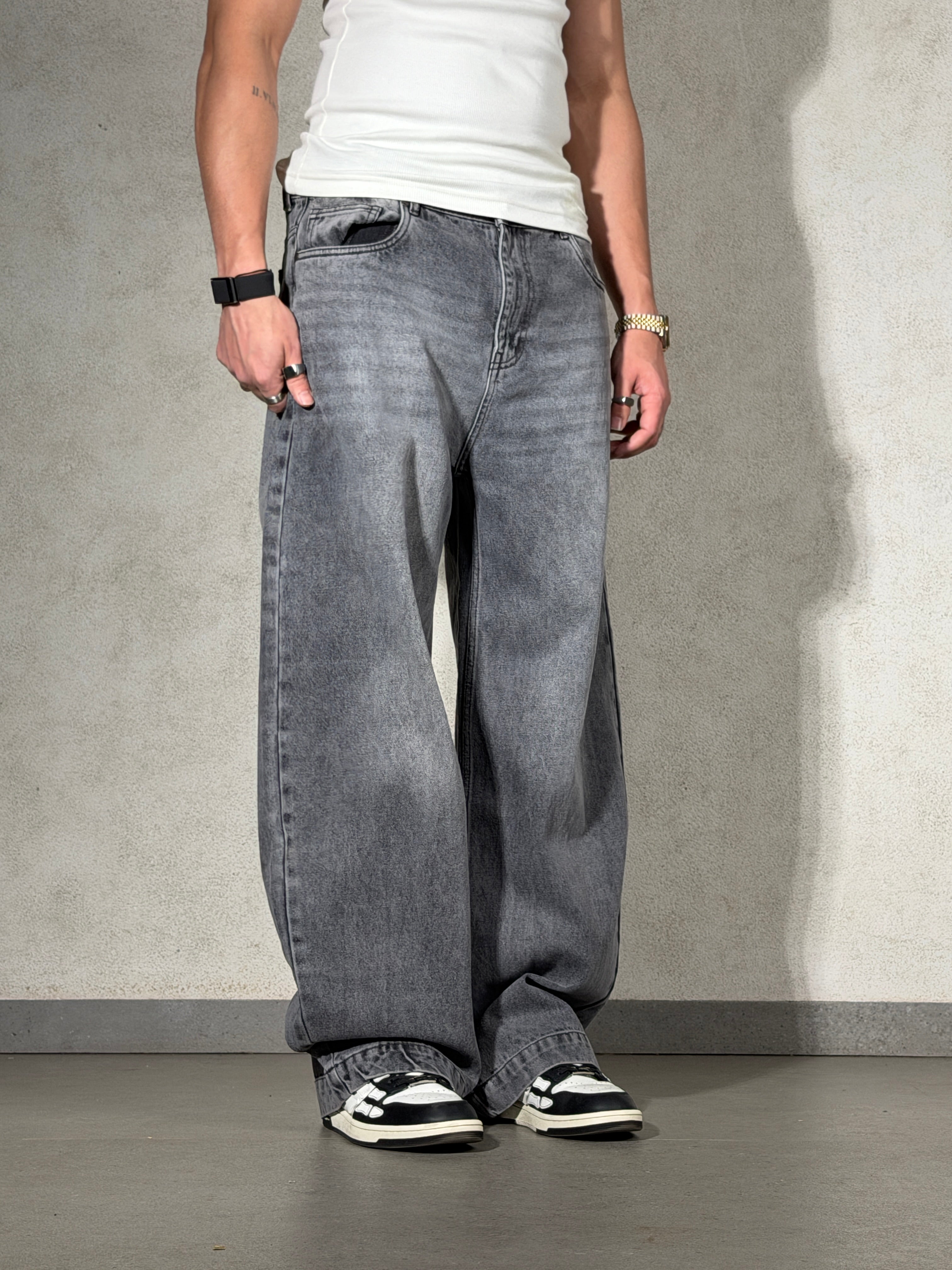 Stoned Grey Japan Baggy Jeans