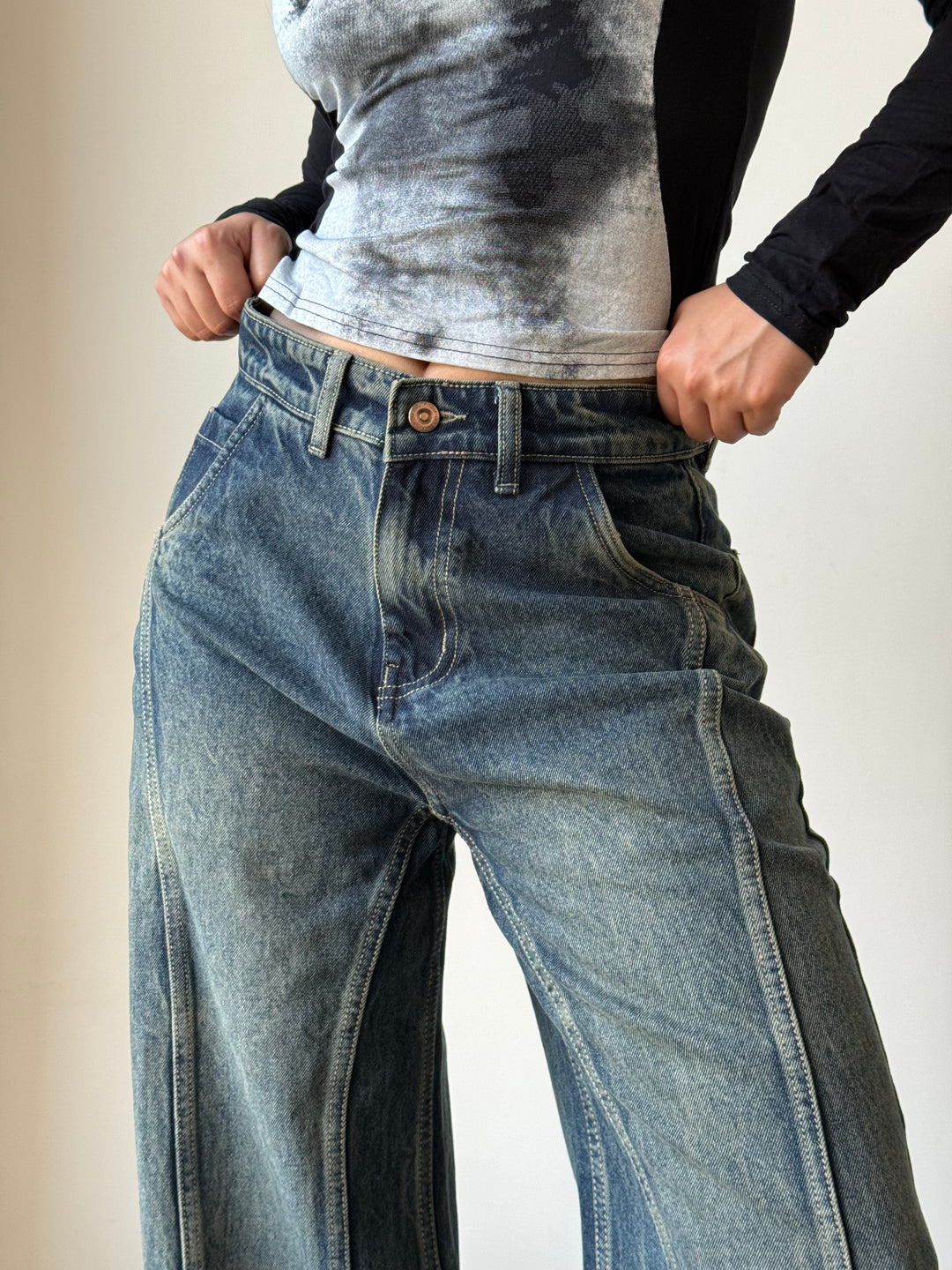 CTHY DOCKING VINTAGE WIDE BAGGY PANTS CTHY DOCKING VINTAGE WIDE