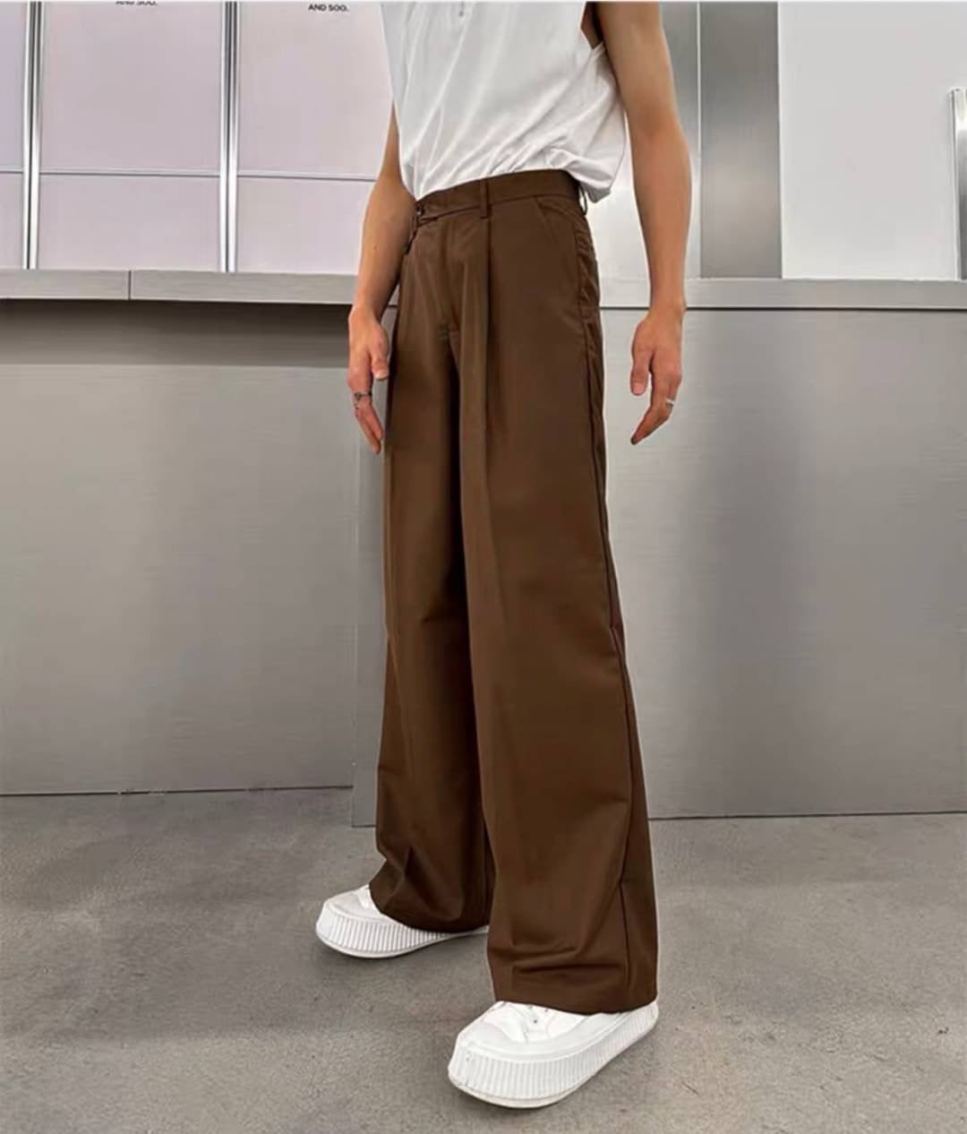 Korean wide leg pants best sale