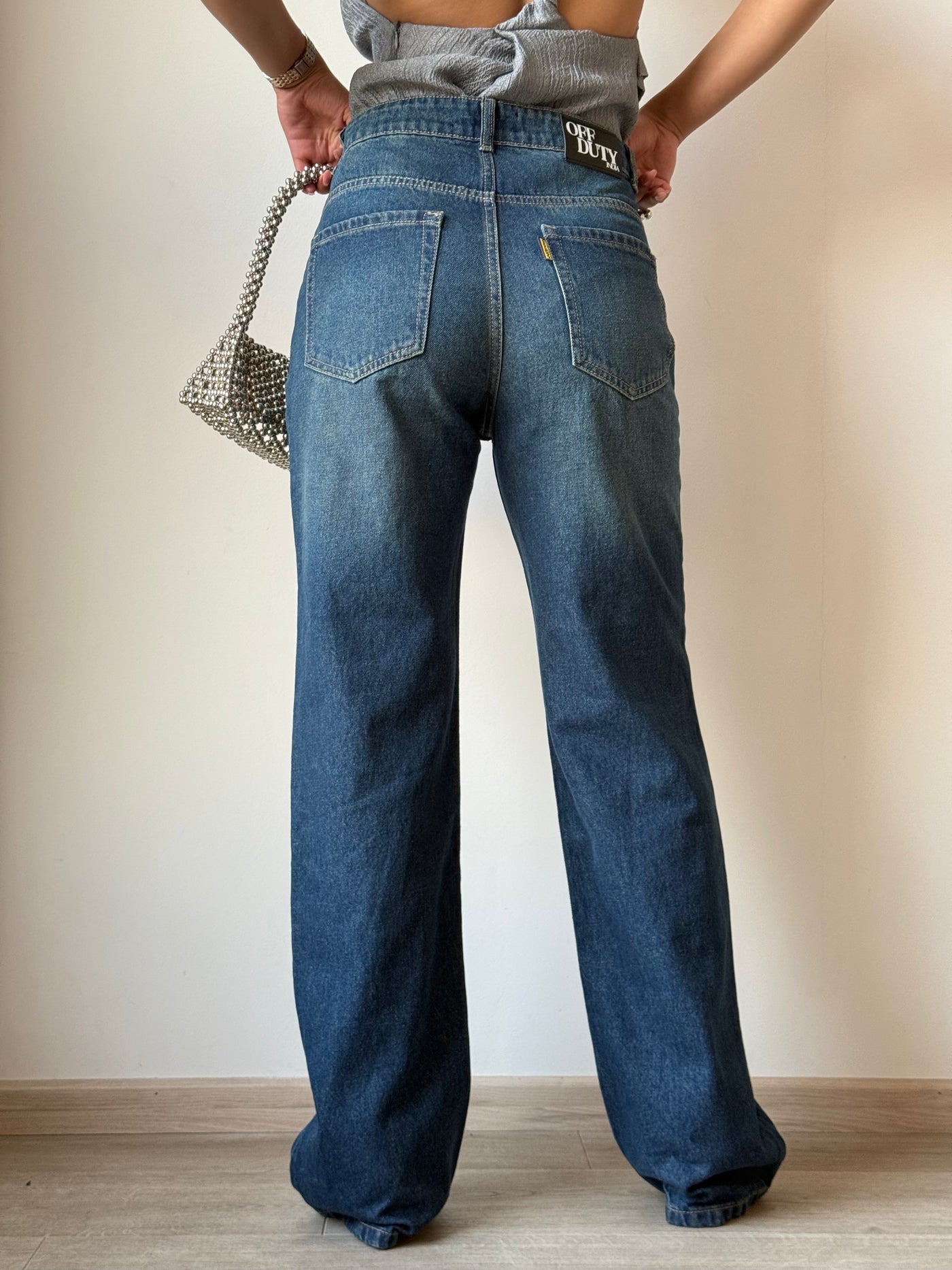 Aged Rust Blue Loose Straight Fit Jeans