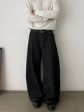 Black Raw Finish Japan Baggy Jeans