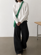 Black Raw Finish Japan Baggy Jeans