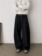 Black Raw Finish Japan Baggy Jeans
