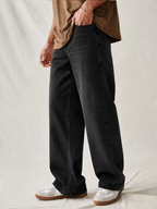 Charcoal Raw Wash Baggy Fit Jeans