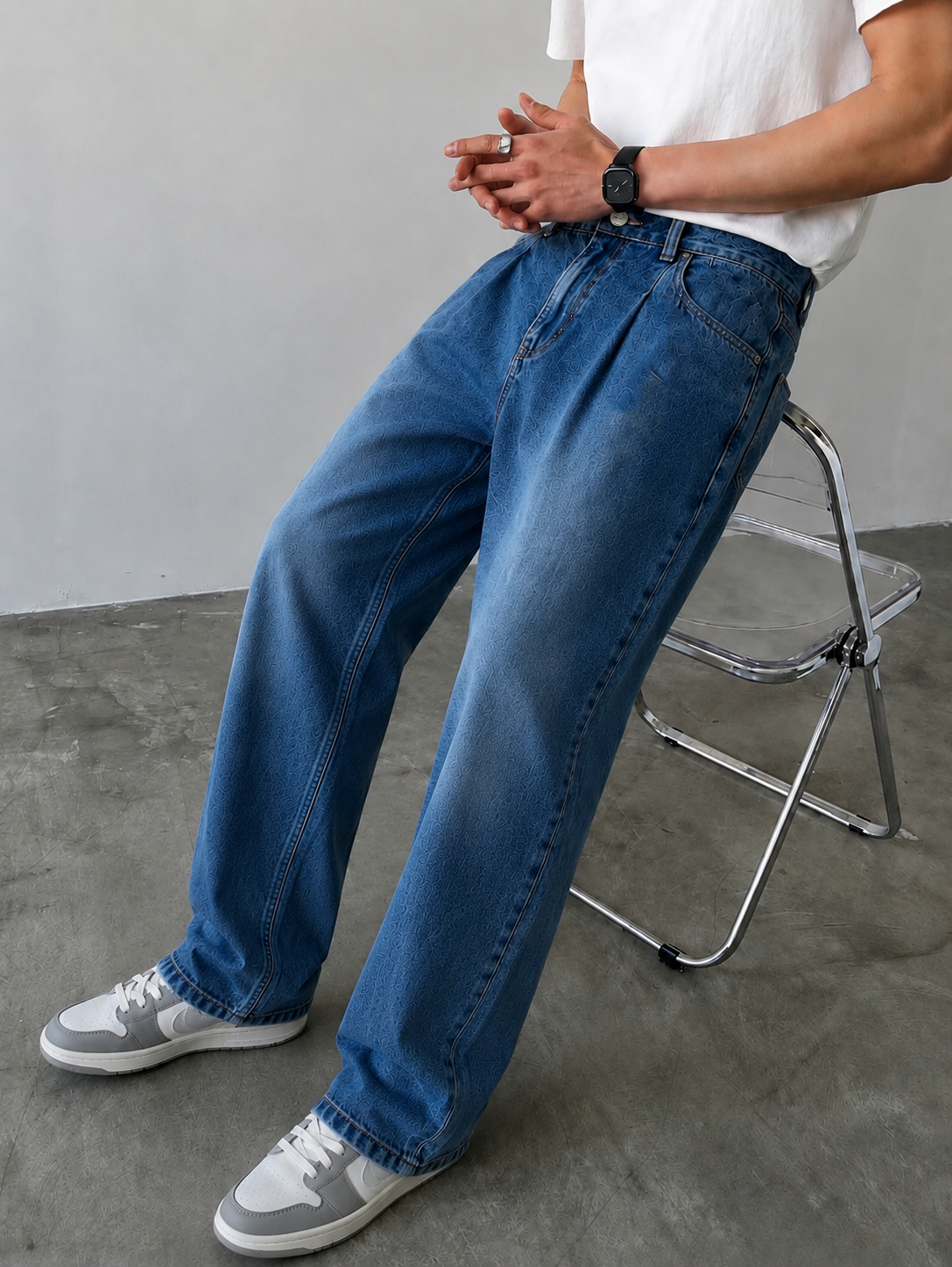 Pleat Game Baggy Jeans